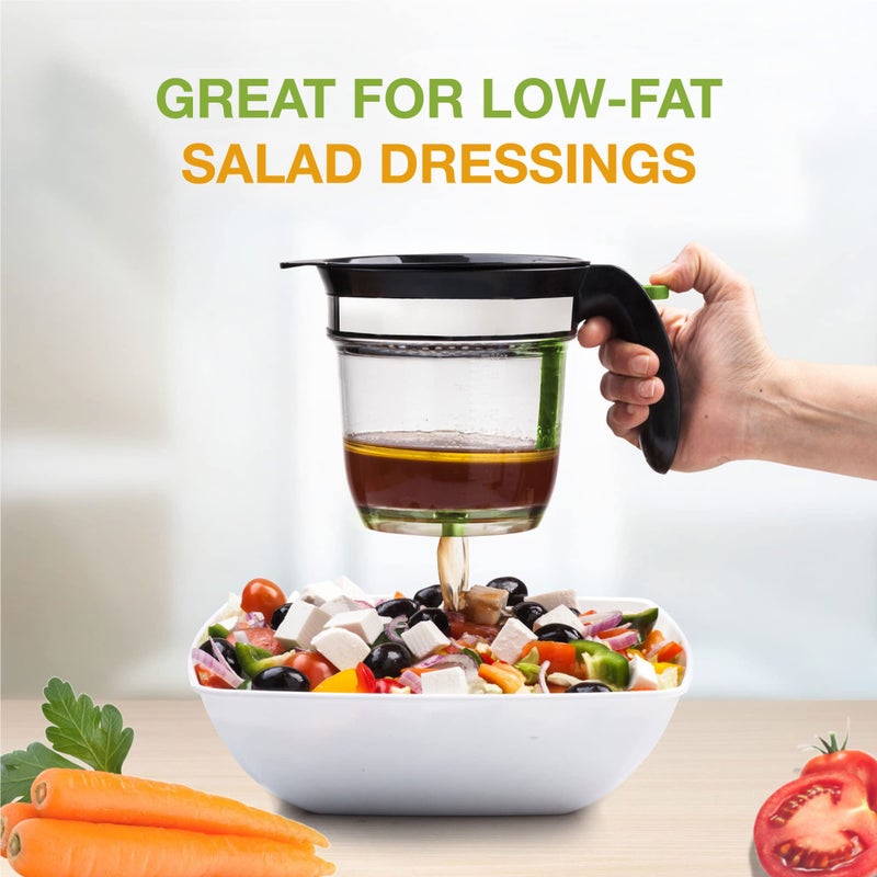 Vondior Fat Separator With Bottom Release  4 Cup Gravy Separator for Cooking with Oil Strainer  Kitchen Gadgets Grease Separator Packaged with a 3-in-1 Multifunctional Peeler (Green) - Image 3